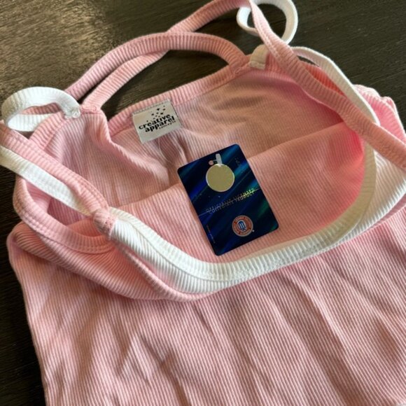 OSU NWT Pink Ribbed Strappy Tank Top Medium M - Picture 4 of 7